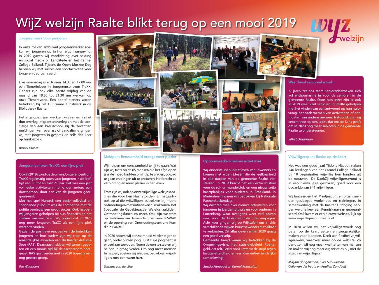 WijZ welzijn Raalte blikt terug op een mooi 2019